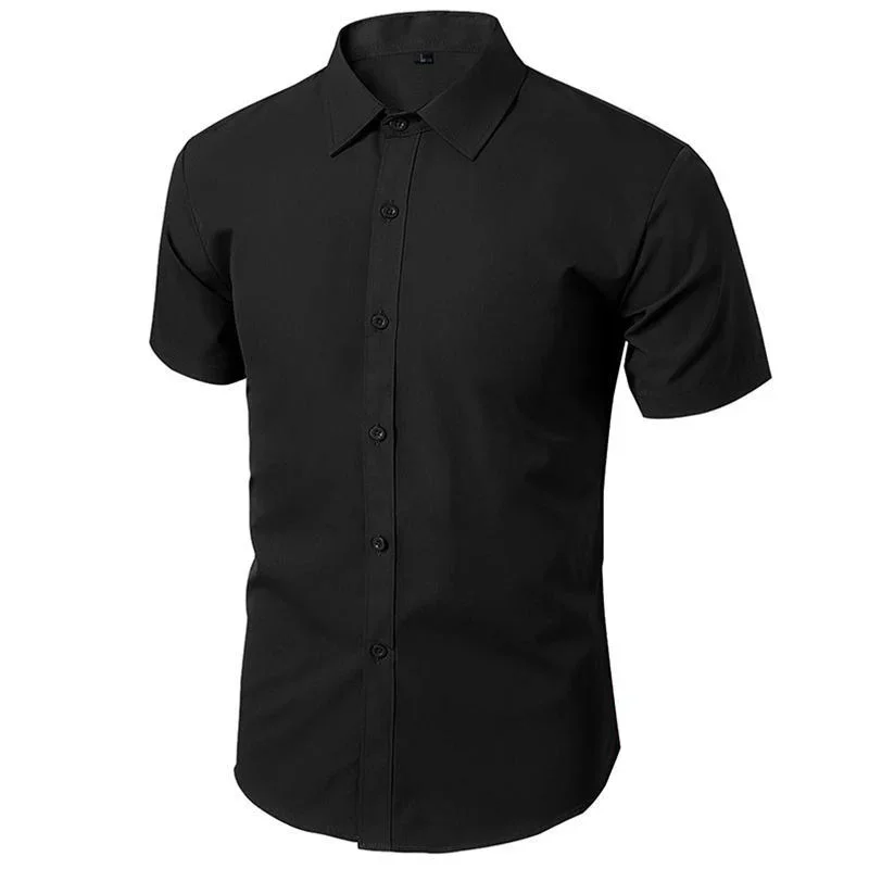 Summer Shirt for Men Daily Casual White Shirts Short Sleeve Button Down Slim Fit Male Social Blouse 4XL 5XL 5