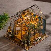 DIY Wooden Doll Houses Sunshine Flower Casa Miniature Building Kits with Furniture Led Dollhouse for Adults Birthday Gifts 2