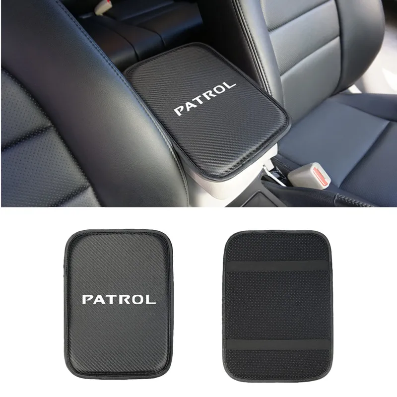 Car Armrest Pad Covers Auto Seat Armrests Storage Protection Cushion for Nissan Patrol Y60 Y61