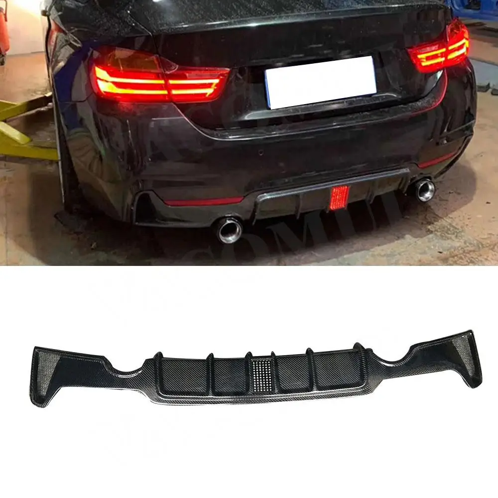 

Carbon Fiber Car Rear Diffuser Spoiler for BMW 4 Series F32 F33 F36 M Sport 2014 - 2018 Lip with Brake Light FRP Body Kits