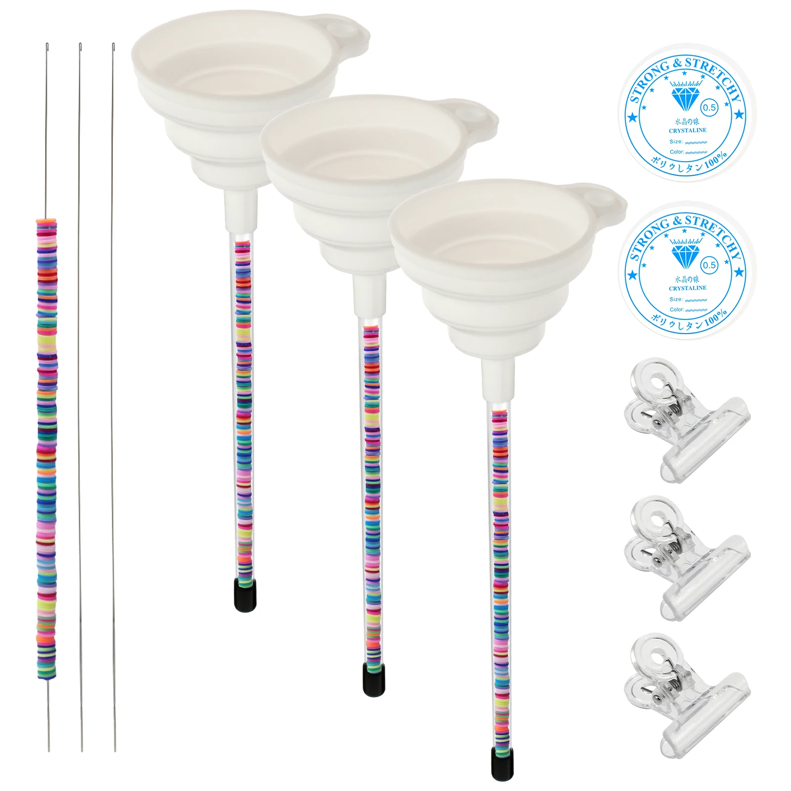 DIY 수제 쥬얼리 목걸이 용품, 구슬 만들기 키트, 점토 구슬, 깔때기 바늘, 실용적인 구슬 도구
