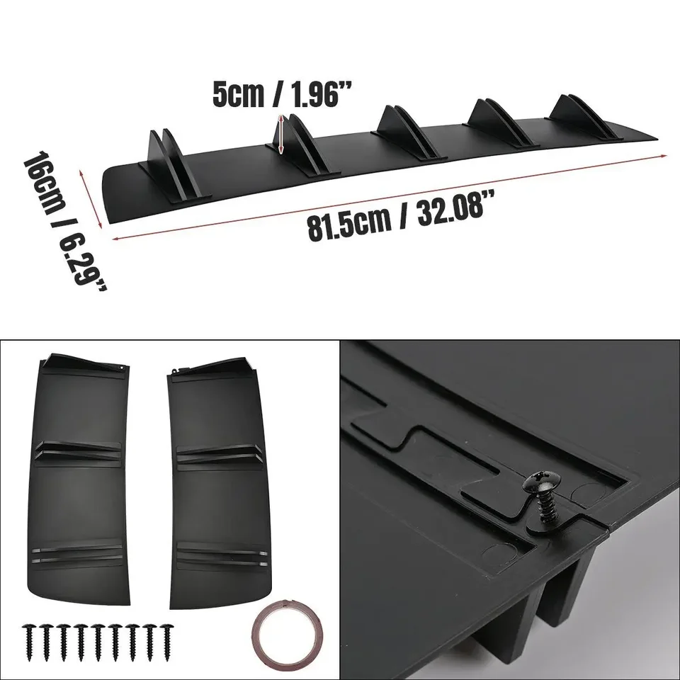 Loloshop 1 Pair Left Right Gloss Black Rear Bumper Spoiler ABS Car Diffuser Lip Replacement For Vw 6r Mk6 R Nw3g I.817023787 - View #4