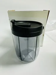 6 - Compartment Large Pill Organizer with Cup for Vitamins and Supplements (Black)