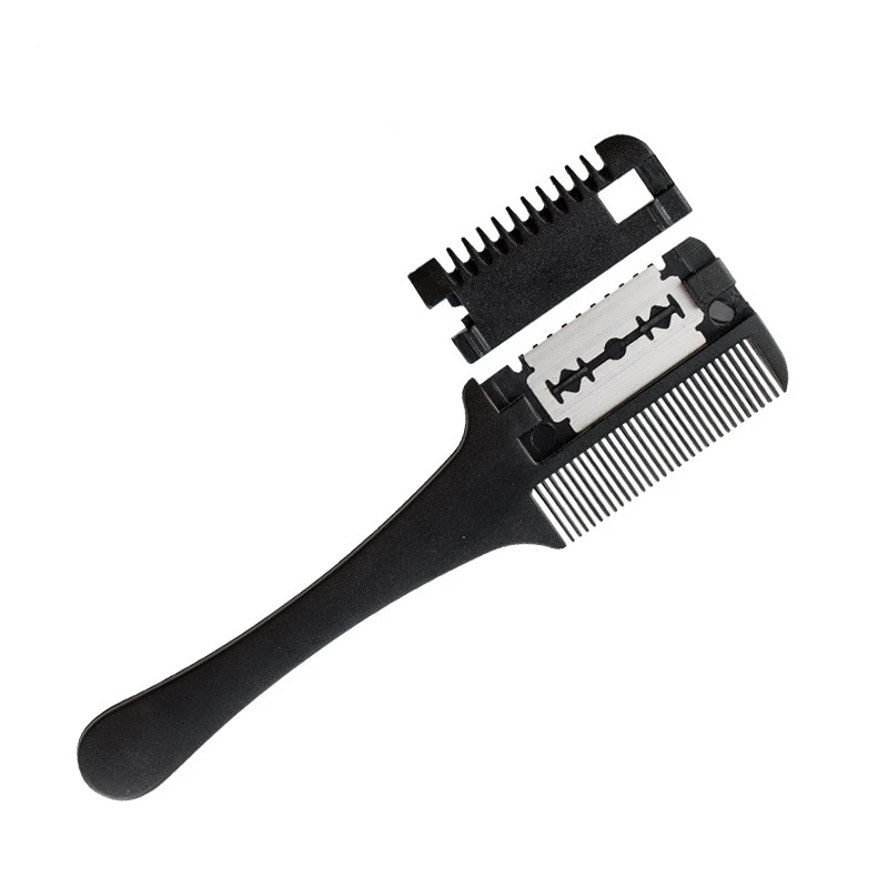 Black Hair Styling Brushes Razor Blade Hair Cutting Thinning Trimming Kids Cutting Comb Salon Barber Styling Accessories
