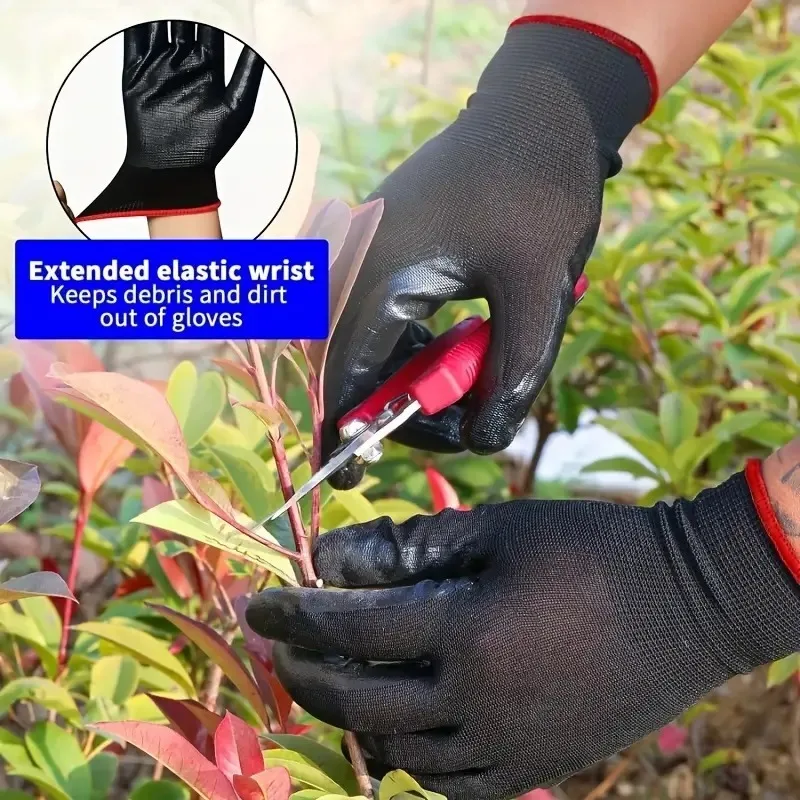 Work Gloves 20/50PCS Coating Nylon PU Work Gloves Safety Non-slip Durable Coating Nylon PU Work Gloves Camping Lock Edge Colour Random