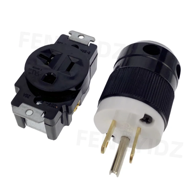 125V 15A L5-15p L5-15R copper Female male wired lock connector US industry Generator control nema power plug Receptacle Socket
