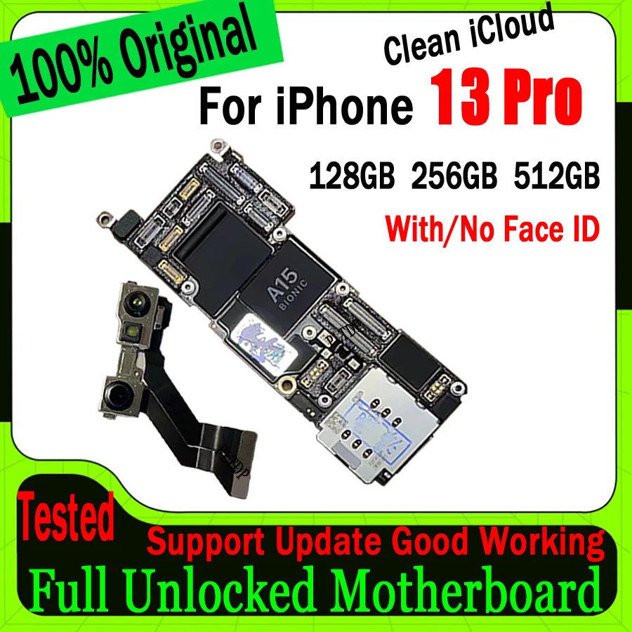 

100% Tested Motherboard For IPhone 13 Pro Free ICloud Mainboard Support Update For IPhone 13 Pro Logic Board With/No Face ID