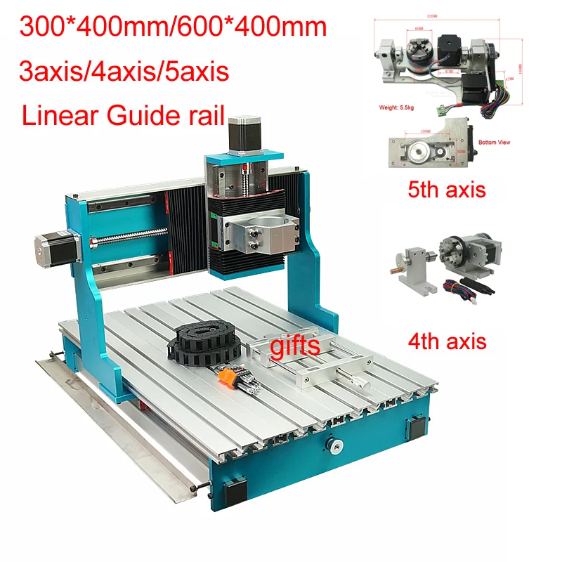 

Guideway Frame 6040 Milling Lathe Metal PCB Milling Engraving Machine Woodworking Router with Stepper Motor VISE