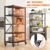 Garage Shelving Heavy Duty Storage Shelves for Storage with Wheels 5 Tier Metal Shelving Unit 1156LBS Adjustable Metal Shelves 5