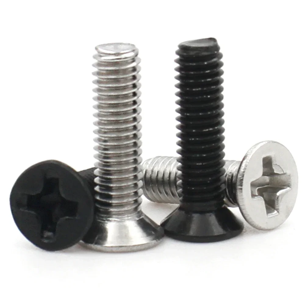 M1.2 M1.4 M1.6 M2 M2.5 M3 M3.5 M4 8.8 Carbon Steel 304 Stainless steel Cross Phillips Flat Countersunk Head Screw Bolt 50pcs phillips flat screw cross phillips screw stainless steel screw phillips head screw