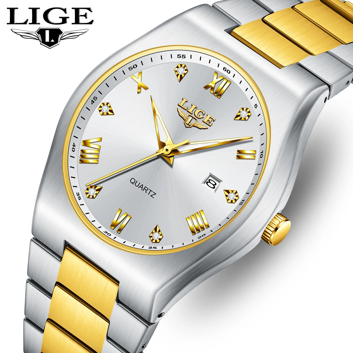 LIGE Men Watch Fashion Top Brand Luxury Luminous Watches For Men Casual Business Sports Waterproof Quartz Chronograph Clock Male