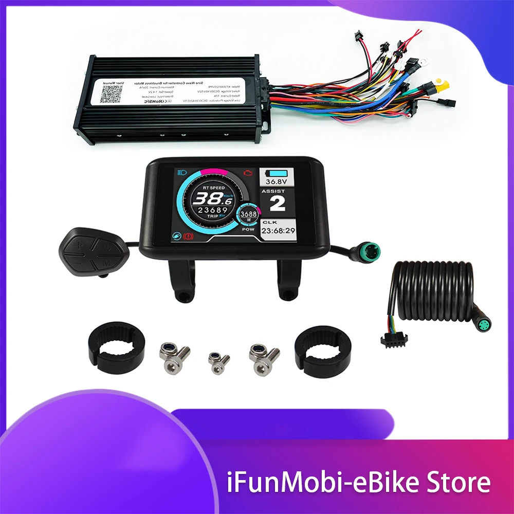 

Electric Bike 48V 52V 60V 72V 1000W-2000W 45A 3-Mode Sine Wave Ebike Motor and Speed Controller Set with UKC1 Colorful Display