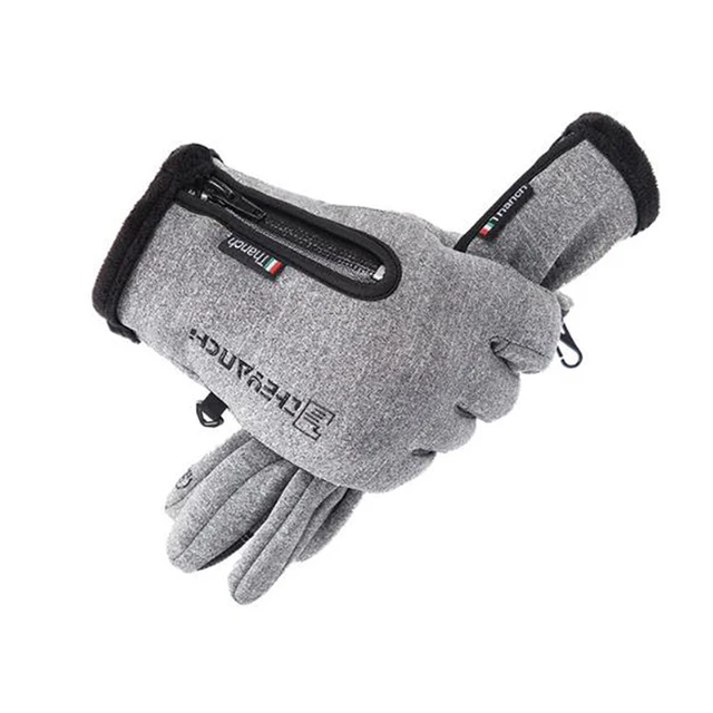 New Outdoor Winter Gloves Waterproof Motocross Thermal Fleece Lined Resistant Touch Screen Non-slip Motorbike Riding Gray