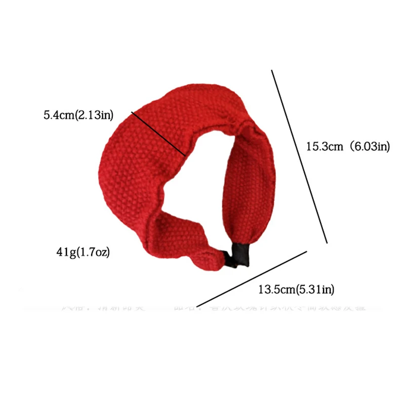 1 Stück rotes Stirnband für Frauen, neues süßes Garn, hohes Schädel-Top-Falten-Stirnband, Kompressions-Haarnadel-Stirnband – Detail 7