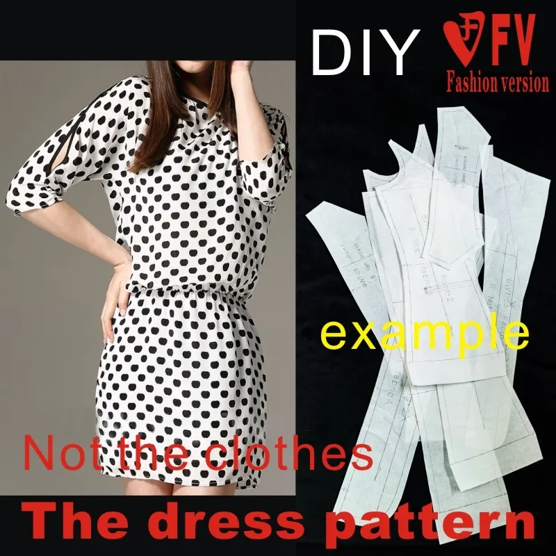 Dresses Sewing Pattern Template Cutting drawing Clothing DIY ((Not selling clothes)) BLQ- 107