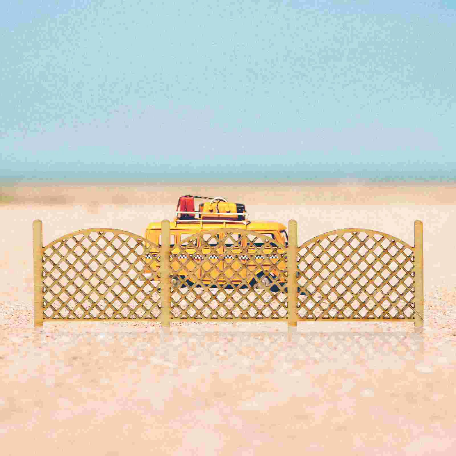 

8 Pcs Hand-assembled Sandbox Architectural Model Railings Yard Decoration Garden Miniature Fence Patio House Wooden