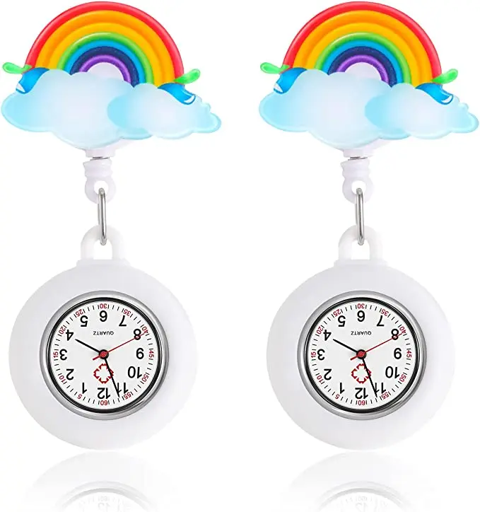 

2 Pieces Pocket Watch Detachable Clear Dial Washable Stretchable Alarms