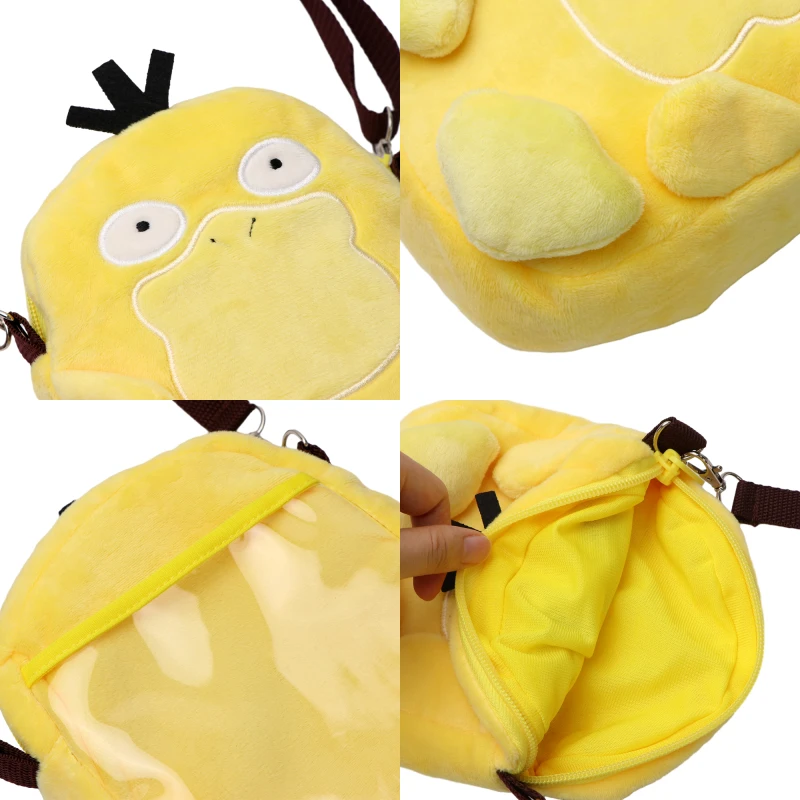 Neue Pokemon Plüsch Tasche Pikachu Mimikyu Gengar Lucario Weiche Stofftier Rowlet Eevee Snorlax Peluche Puppen Schulter Taschen Sac A Dos – Detail 14