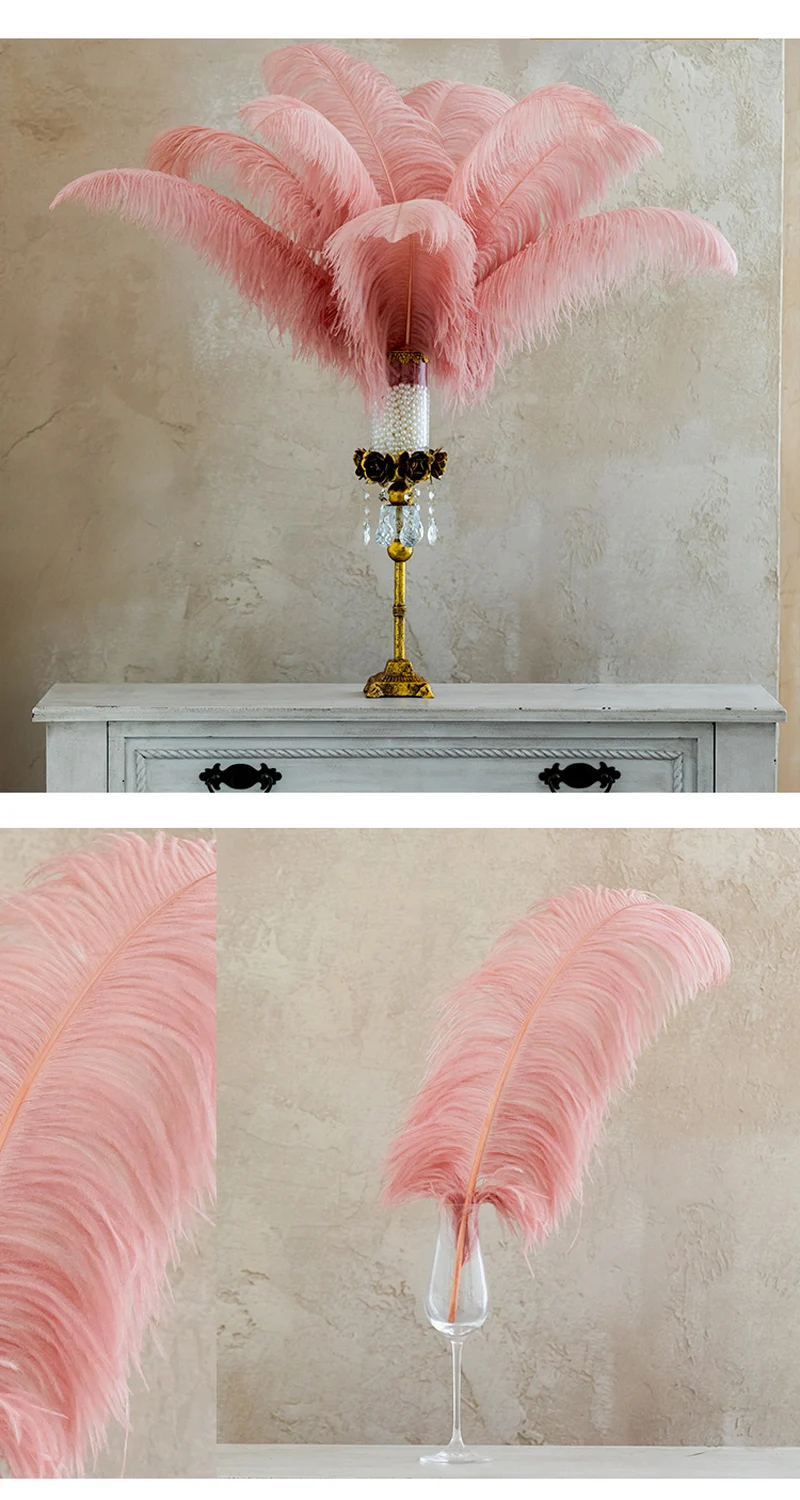 5pcs 18-20inch Large Natural Ostrich Feathers for Wedding Party  Centerpieces Masquerade Party Decoration Feathers for Vase Decor