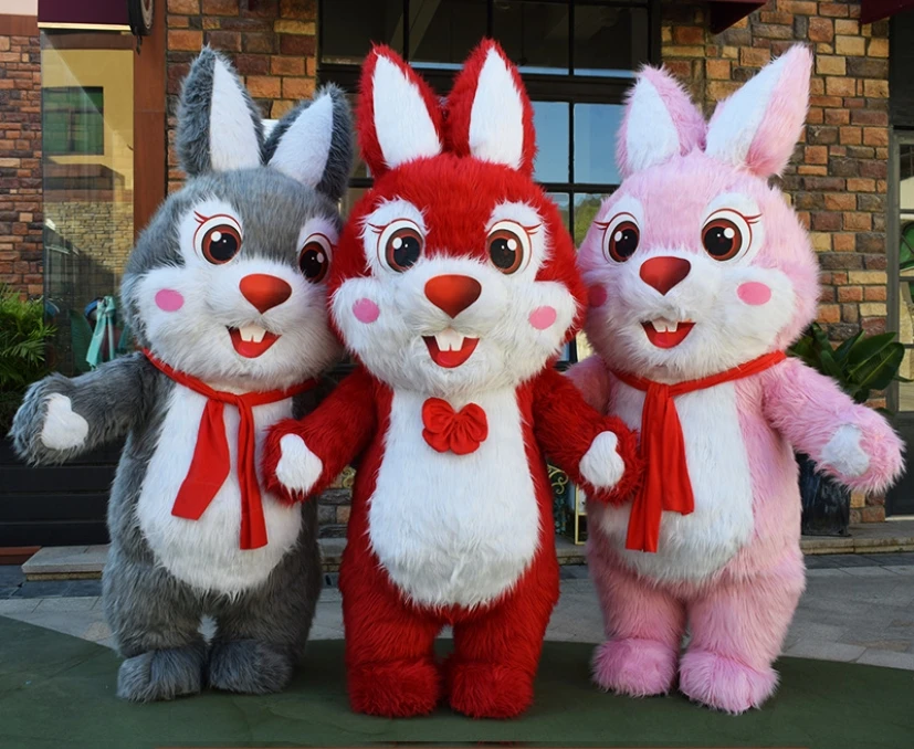 Maschera Coniglio Costume Da Coniglio Rosa Costume Gonfiabile - Main Image