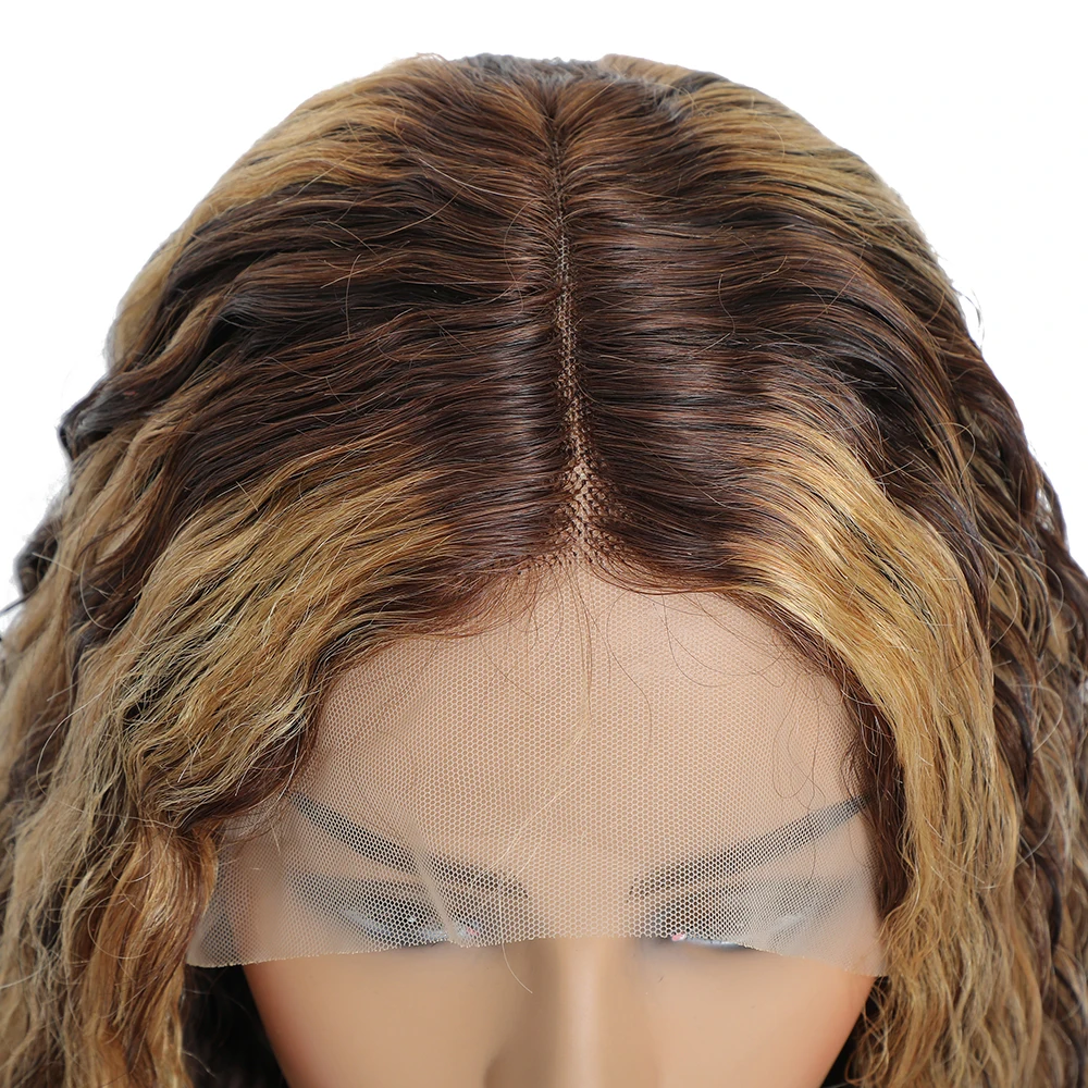 Evidenziare parrucca capelli umani 13 x6 onda profonda ricci colorati miele biondo pizzo frontale parrucche dei capelli umani per le donne parrucca anteriore del merletto Ombre