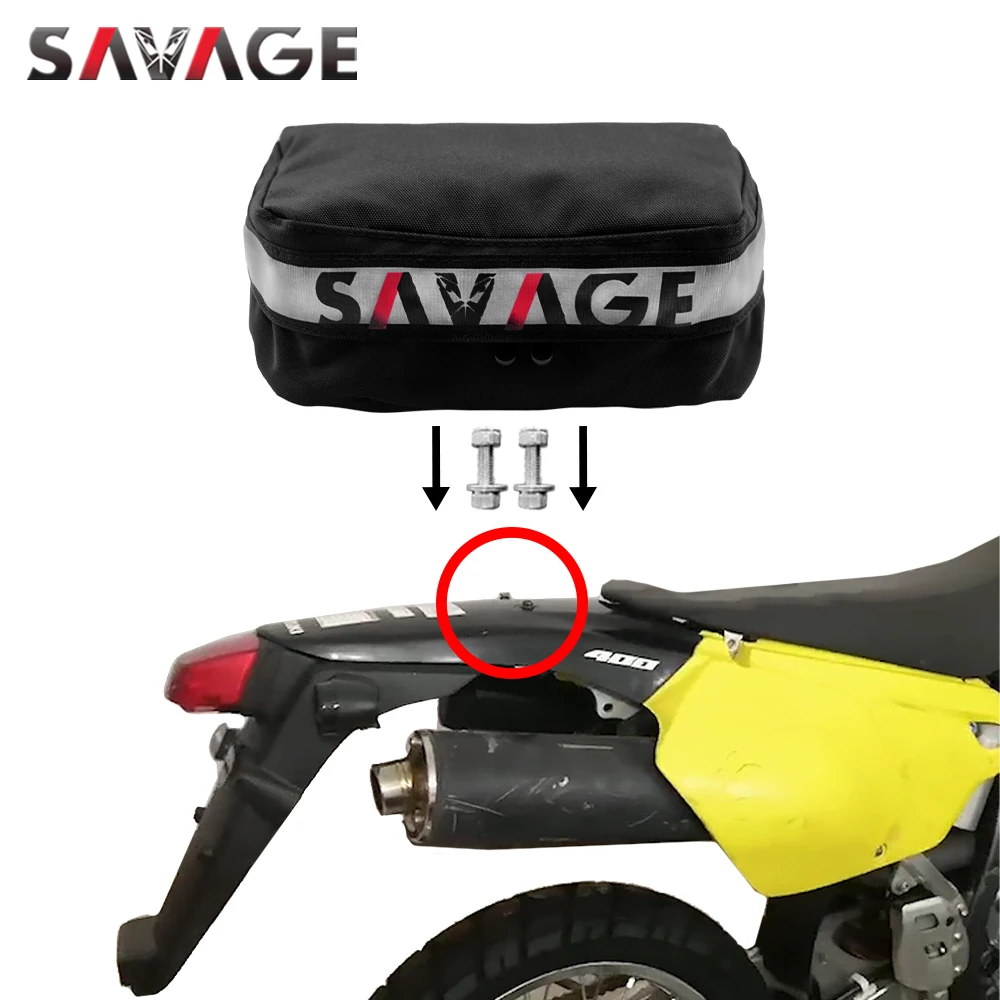 가와사키 KX 450 250 125 100 85 80 65 KLX KLR KDX용 테일 백, 도구 가방, 범용 오토바이 더트 바이크 리어 펜더 팩 