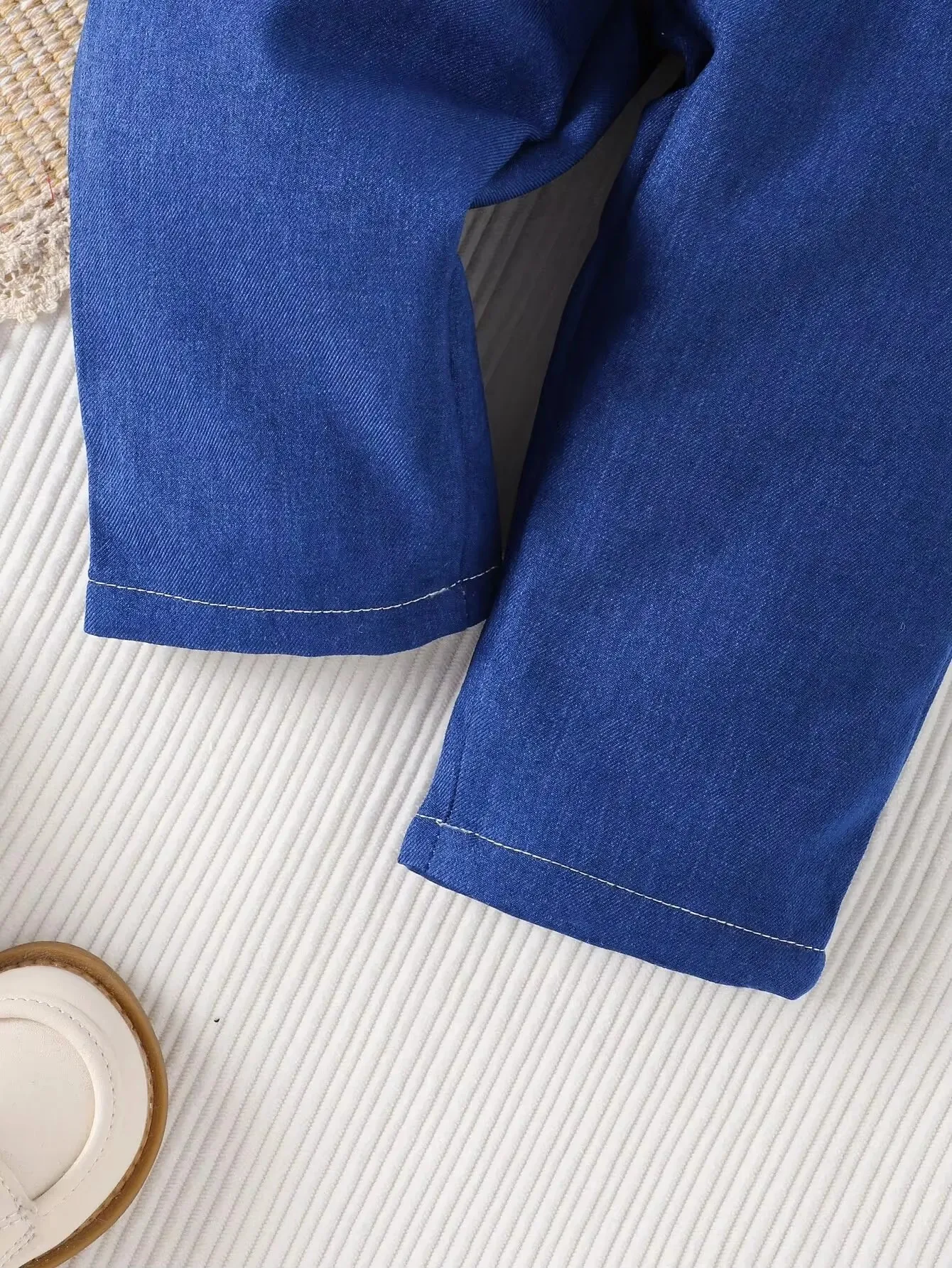 Spring and Autumn Baby Boy Girl Cute Casual Fashion Outdoor Sports Soft and Comfortable Dark Blue Pants Pocket Loose Pants baby trousers cotton pants baby leggings