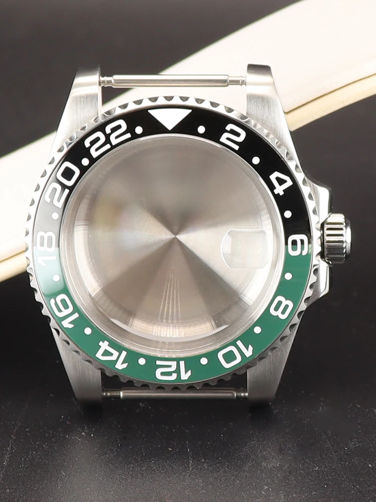 Cassa Orologio 40mm Girevole Lunetta Anello In Acciaio Inox Vetro Zaffiro Per NH - Foto 3