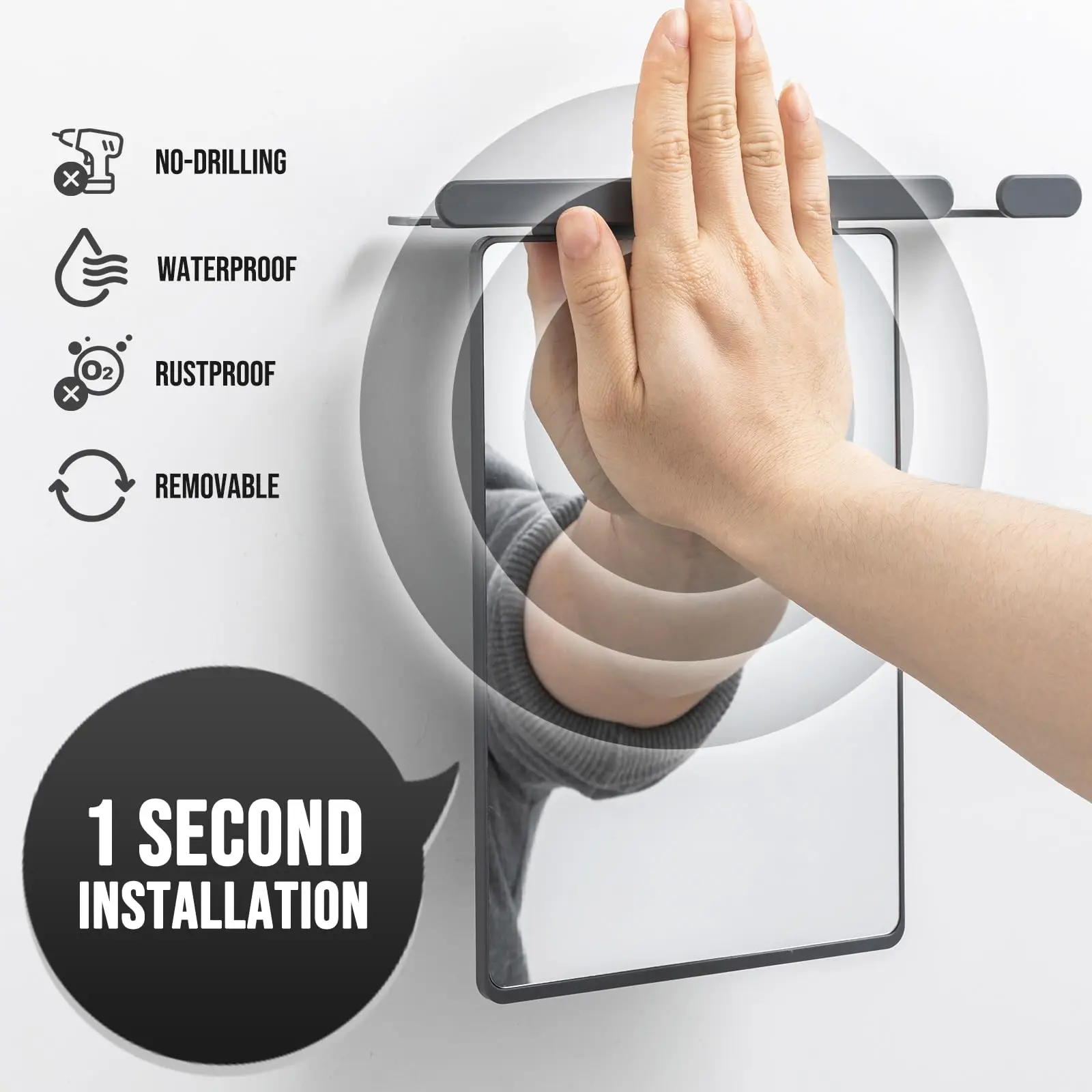 TAILI 1pcs Acrylic Mirror With Wall Suction Shower Mirror For Man Shaving Women Makeup Portable Travel Bathroom Accessories 2