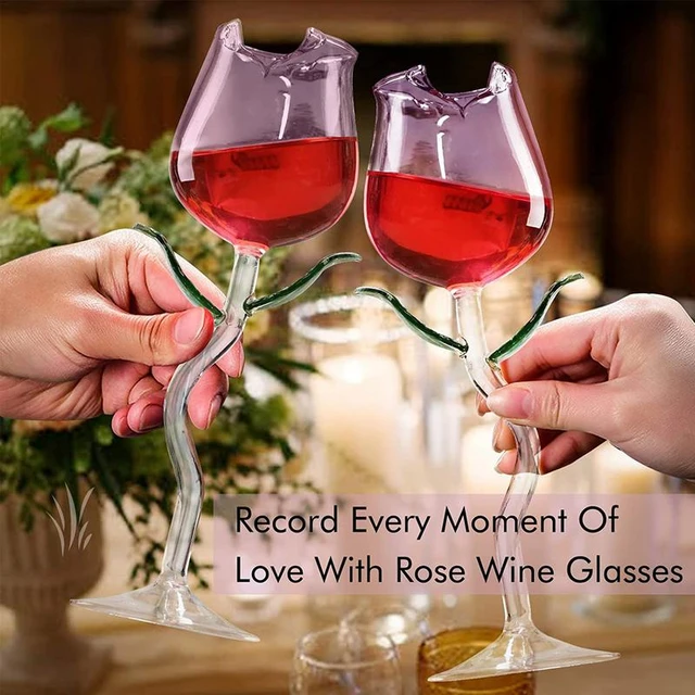 Rose Shaped Red Wine Glasses Rose Shaped Wine Glasses Cocktail Cups Modern  Wine Glass With Stem 150ml Rose Shape Unique Cup - AliExpress