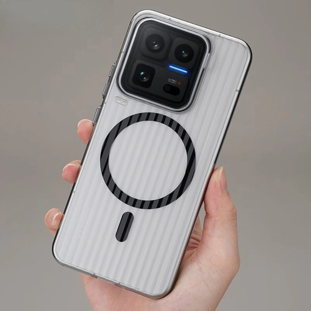 Premium Frosted Magnetic Anti-Fingerprint Protective Case - Hard Corrugated Clear Anti-Fall Design