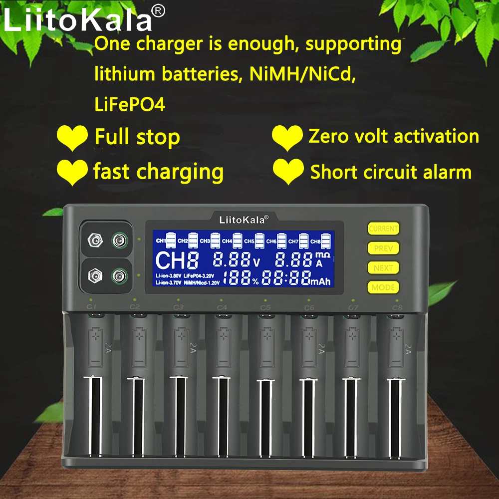 Liitokala lii S1 2 4 6 8 18650 26650 21700 Lithium battery AA 1.2V Ni-MH 3.2V LiFePO4 charger |