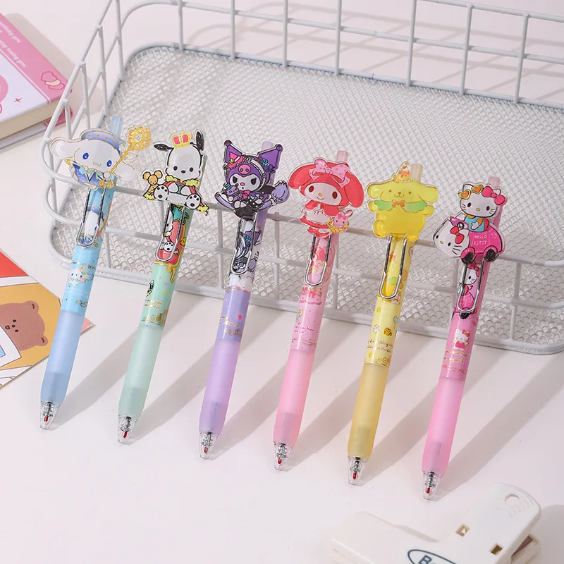 

36pcs/lot Sanrio Kuromi Melody Kitty Press Gel Pen Cute 0.5mm Black Ink Signature Pens Promotional Gift Office School Supplies