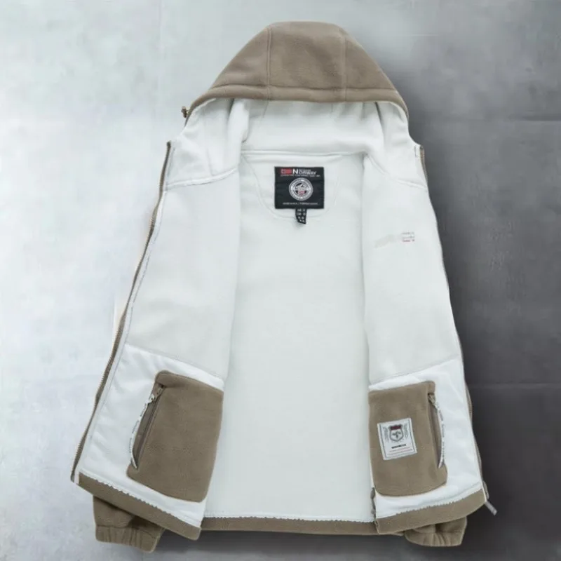2024 New Winter Warm Fleece Jacket Hooded Pocket High Quality Design Warm Casual Norway Polar Jacket Cold-Proof Overcoat Outwear 5