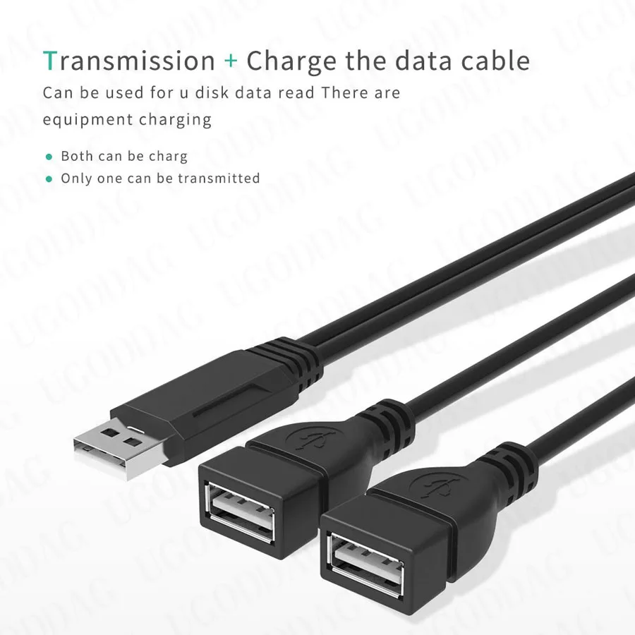 Duplo Usb y Cabo de Extensão A-macho para A-fêmea Converter Adaptador de Alimentação Splitter Charger Usb 2.0 Dual Usb Feminino - Imagem 5