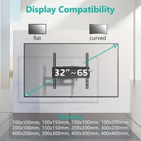 Universal TV Bracket Wall Mount Fixed TV Stand for Most 32-65 in -Tilted ±15° tv Monitor Holder VESA 400 x 400mm, load 45kg - Image 2