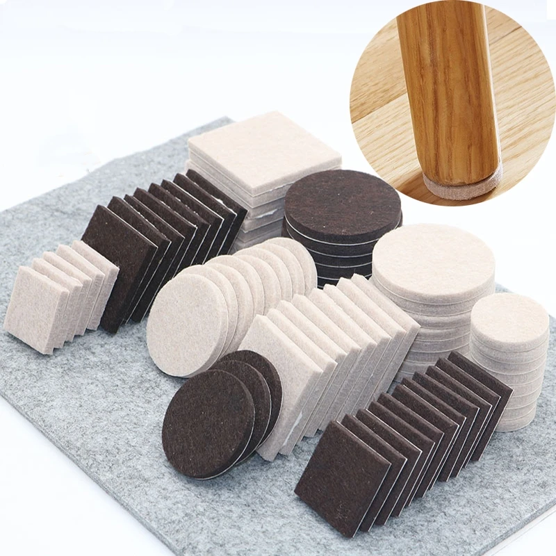Felt Chair Leg Pads 5mm Thick Floor Scratch Protector Mat Mute Non-slip Self Adhesive Foot Pad for Furniture Accessories