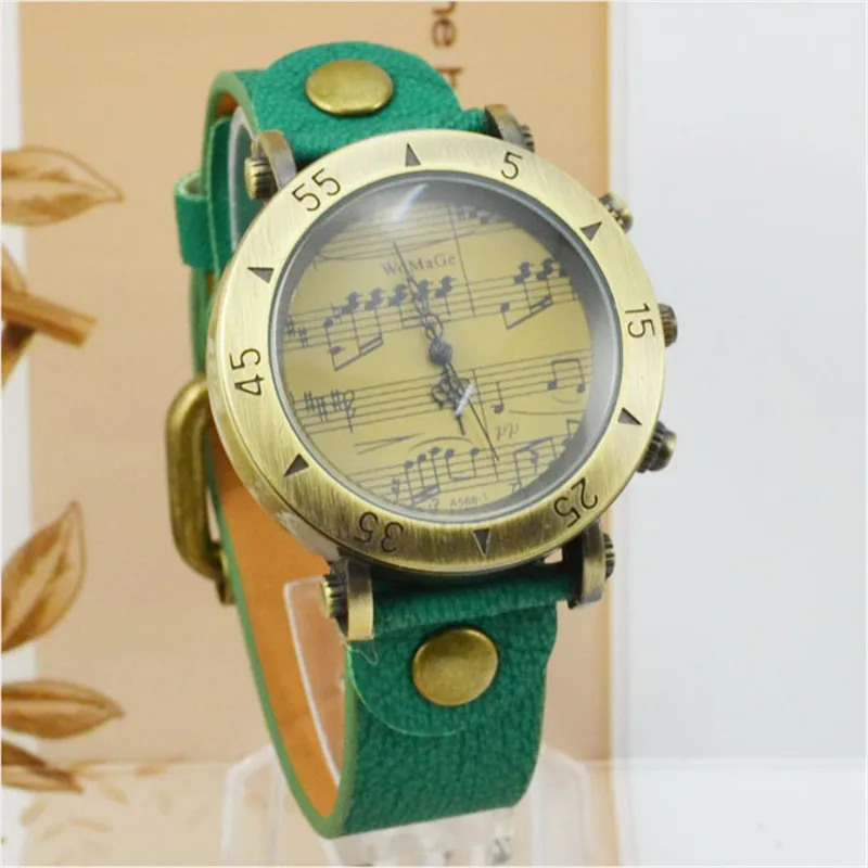 Relogio Feminino Fashion Music Note Watch Women Vintage Watches Casual Leather Belt Quartz Wristwatch Lady Womage reloj mujer 5