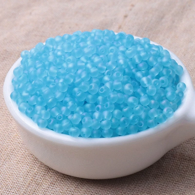 Super Uniform Matte Transparent Micro-Colored Glass Rice Beads - Handmade Decorative Loose Beads
