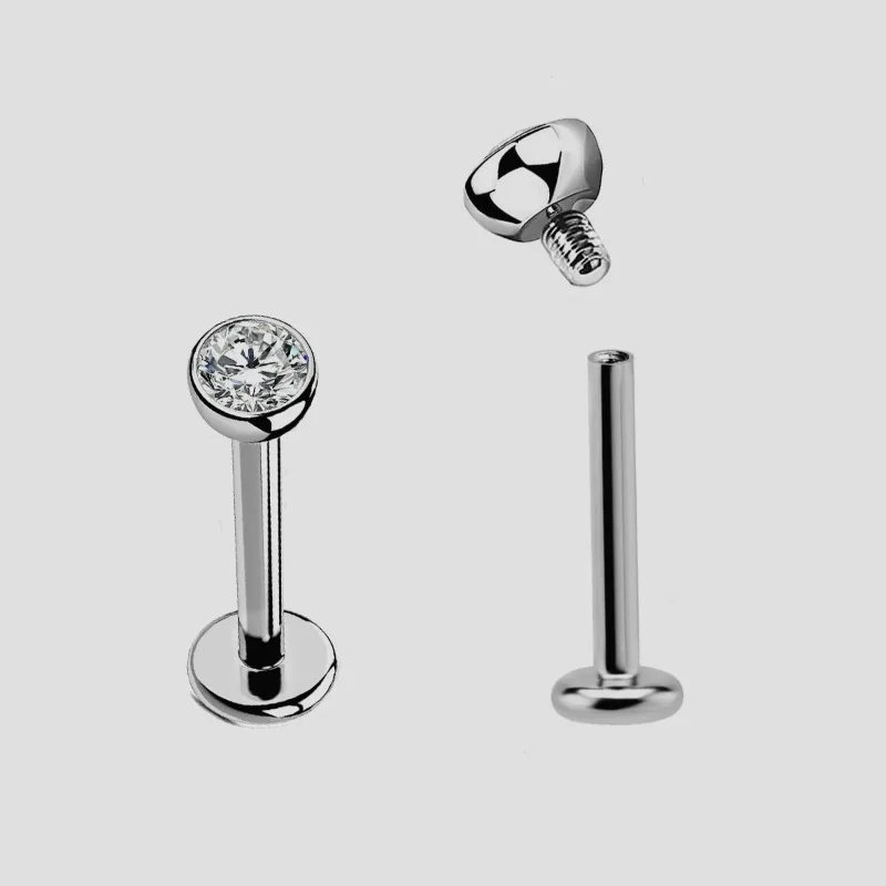 Paula & Fritz® Universal Studs - 3mm Flatball Piercings In 4 Farben Für Lippe & Ohr