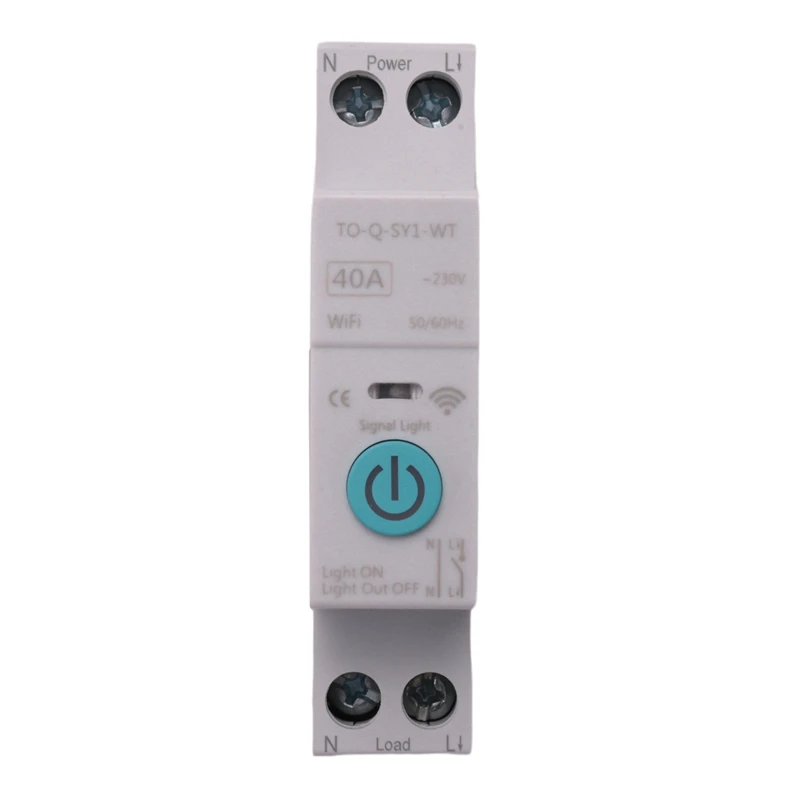 

2X 40A Tuya Single Phase Din Rail WIFI Smart Energy Meter Timer Power Consumption Monitor Kwh Wattmeter, No Metering