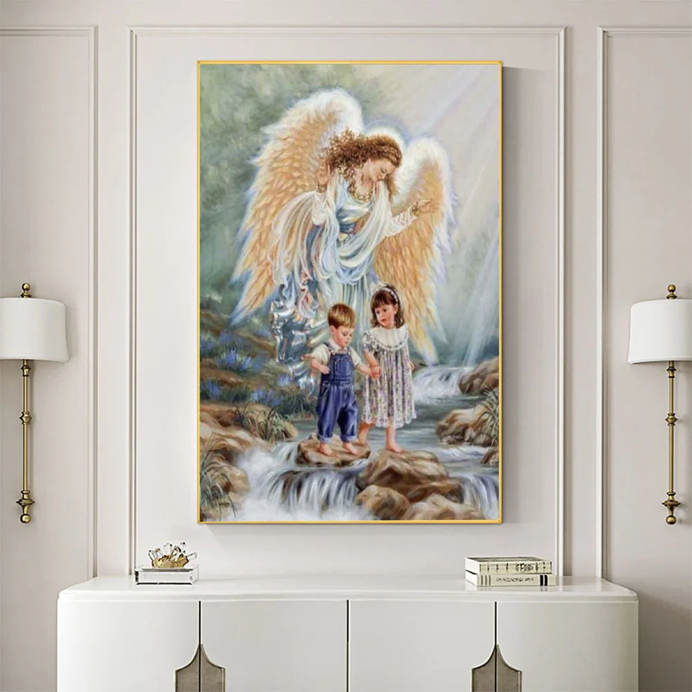 Cartoon Engel DIY 11CT Kreuz Stich Stickerei Kits Handwerk Hand Set Gedruckt Leinwand Baumwolle Faden Haus Dekoration – Detail 4