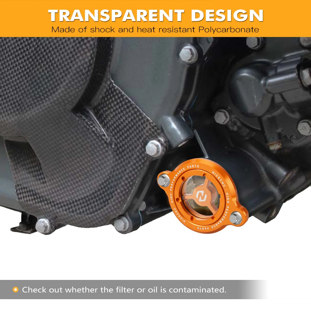 Für KTM 390 250 Adventure 2021-2023 Ölfilter-Abdeckkappe Duke 125 200 250 390 2016–2023 RC 125 RC200 RC390 2017–2023 2022 2021 – Detail 2
