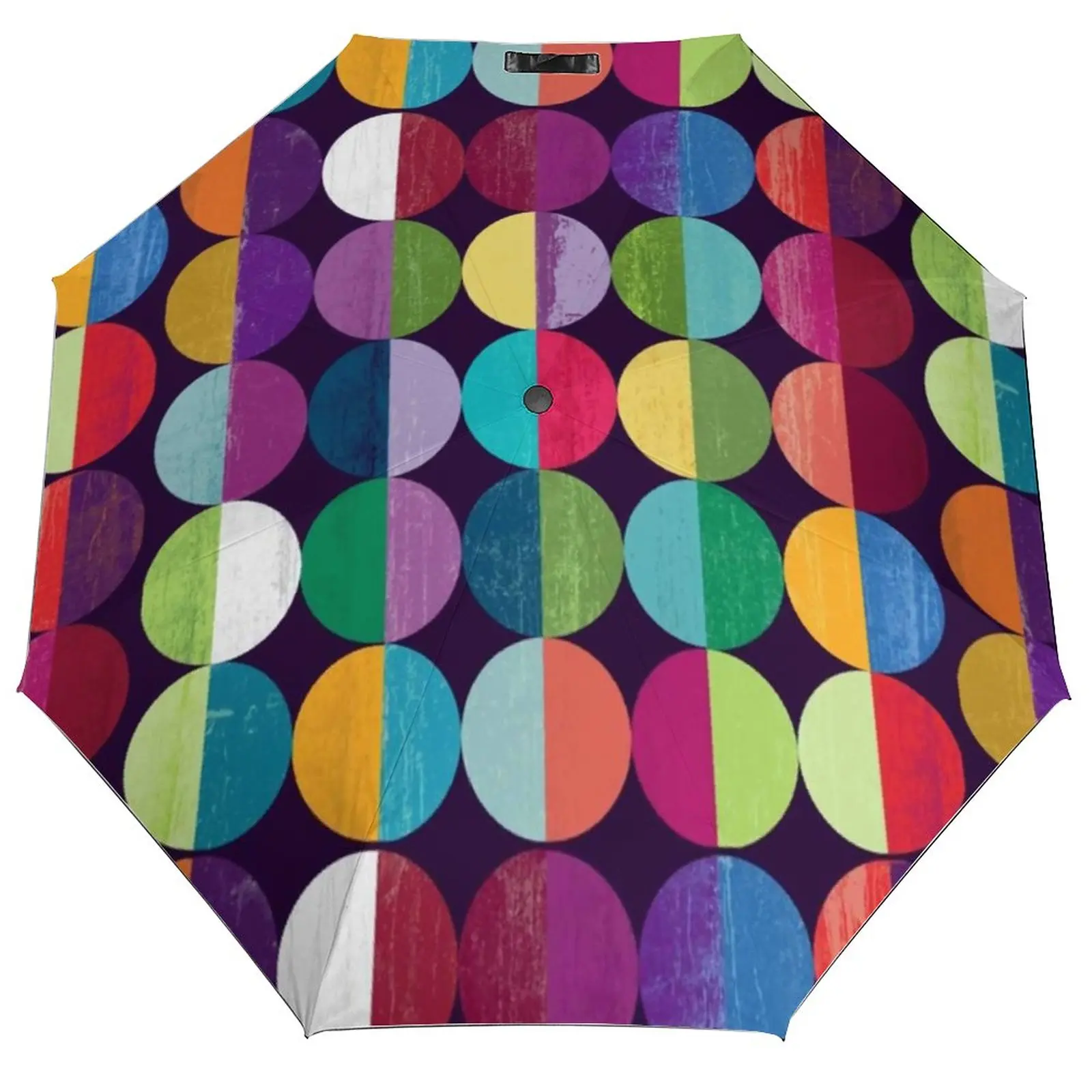 

Красочный Зонт Moon Art с 8 ребрами, автоматический зонт с круглым принтом, ветрозащитный зонт, черное пальто, легкие зонтики для мужчин и женщин