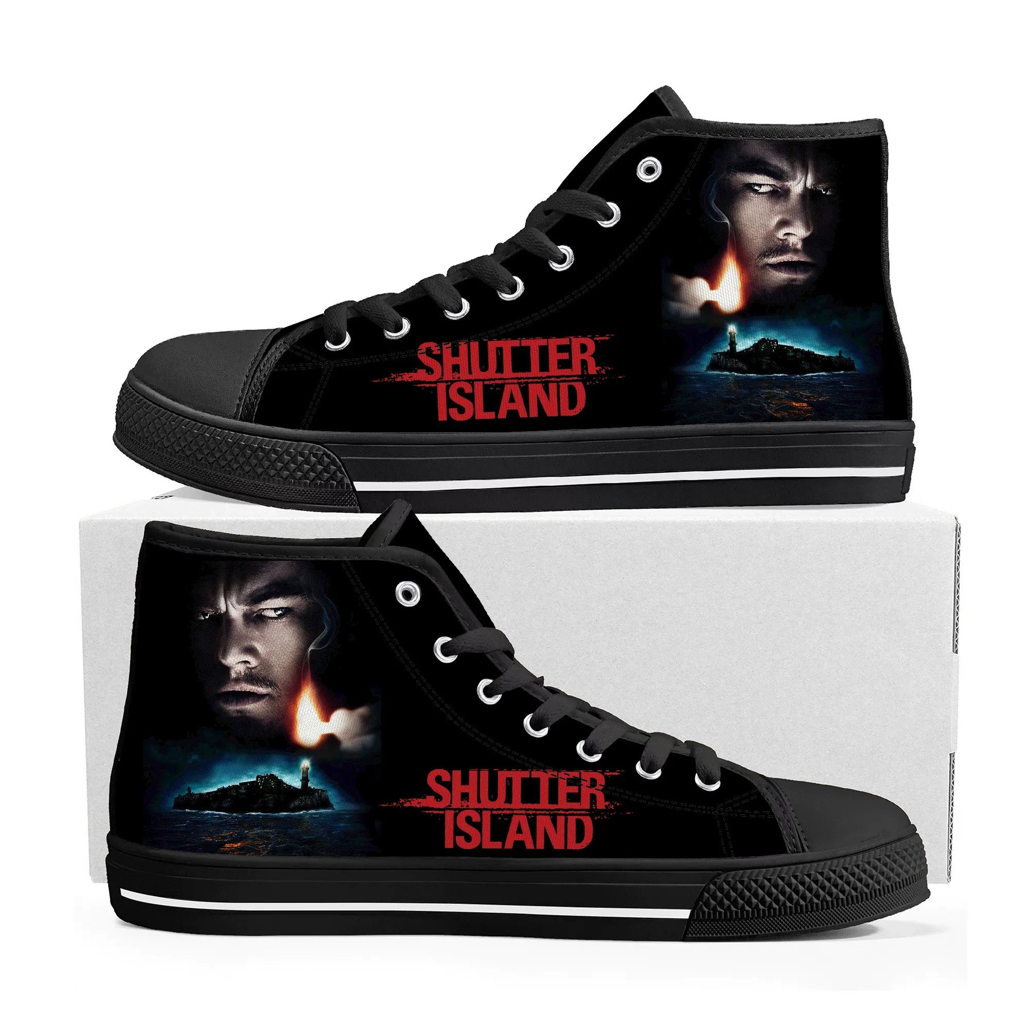 Shutter Island High Top Sneakers Mens Womens Teenager Leonardo DiCaprio Canvas Sneaker couple Shoe Casual Custom Made Shoes