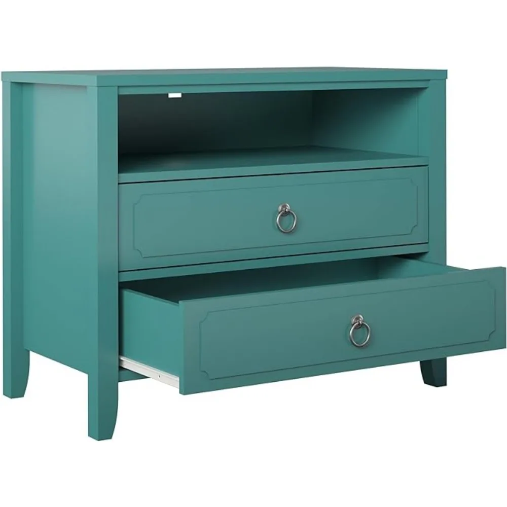 

Ночная тумба ее Majesty с 2 выдвижными ящиками, синего цвета, изготовлена из окрашенной МДФ с натуральными деревянными ножками, подходит для спальни и гостиной