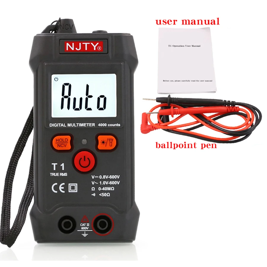 NJTY T1 Fully Intelligent Digital Multimeter - No Need to Change Gears, Small and Mini, Fully Automatic, Anti-Burn Universal Me 2