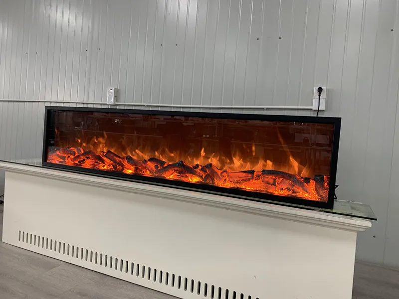 Description Picture 3 of itemNew Stock  Remote Control Luxury Embedded Modern 3D LED Lights Built-in Decor Flame Electric Fireplace