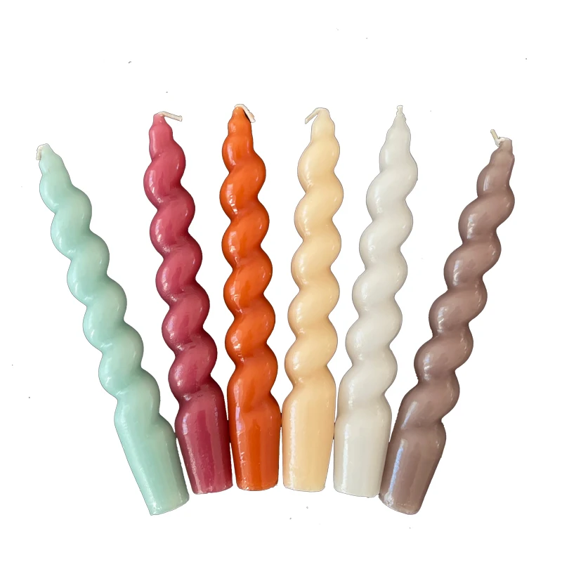 Candele Coniche Verdi A Spirale - 4 Pezzi Non Gocciolanti, 7 Ore Di Durata Per Cenone E Atmosfera - Foto 14