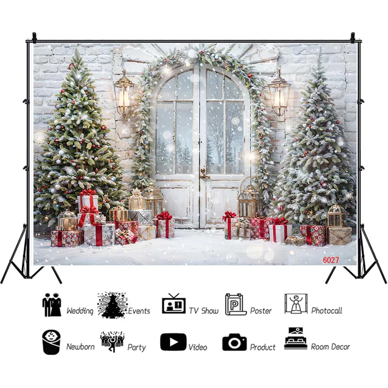 

SHENGYONGBAO Christmas Day Decoration Candy Family Portrait Photography Backdrops Flying Snowflake Studio Background Prop WW-12